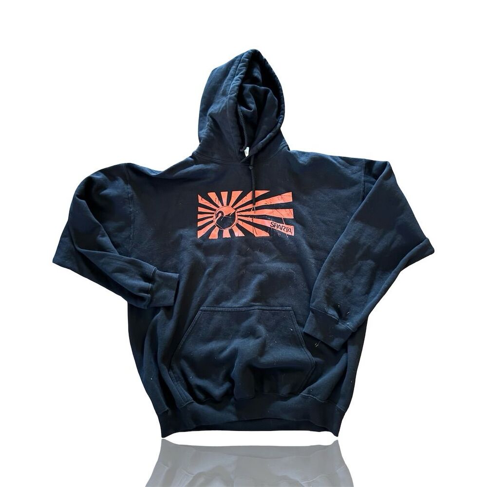 Sparta Official Vintage Japanese Rising Sun Hoodie Black XL Unisex